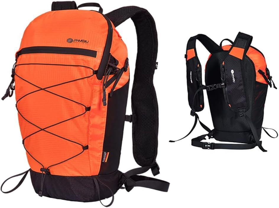 YMX 176 226 ANMEILU Mountaineering backpack bag, hiking ultra light backpack, lightweight travel commuting bag (Orange red)