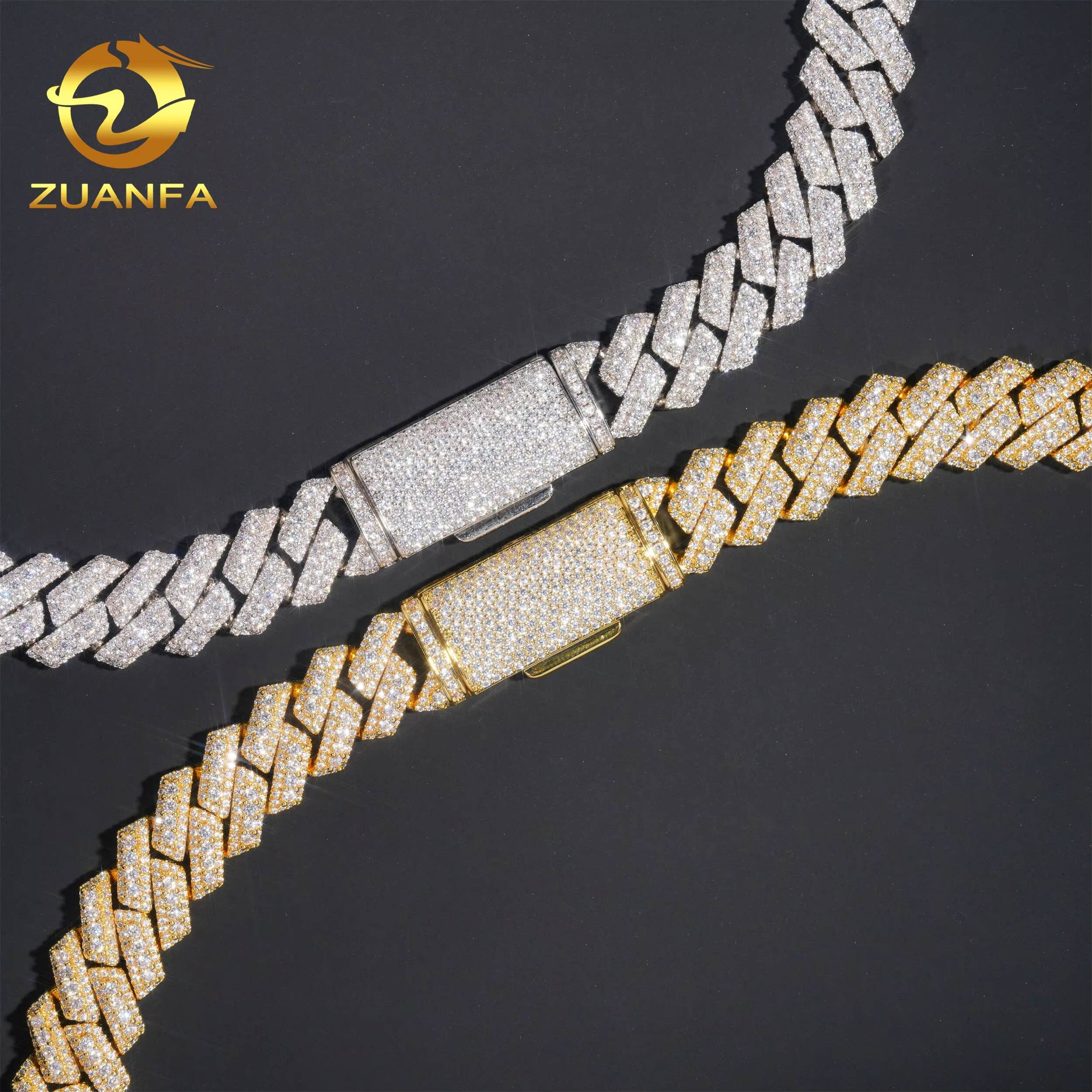 Wholesale Price Miami Men Necklace Zircon Brass Hip Hop Jewelry Iced Out 5A Cz Cuban Link Chain