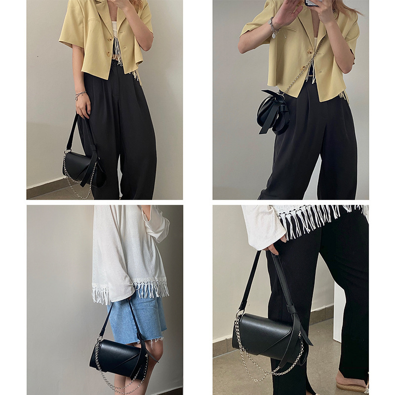 Free Shipping Designer Luxury Niche Black Trendy Chain Bag New Versatile Fashionable Stylish Handbag Shoulder Bag Crossbody Bag Trendy Leisure Leisure