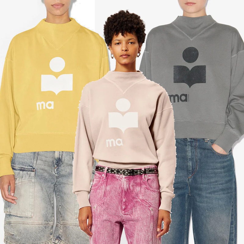 New Classic Isab Fleece Marantts Sweatshirts Half-High Collar Ribbed Stand Collar Women Sweatshirt Designer Pullover Jumpers
