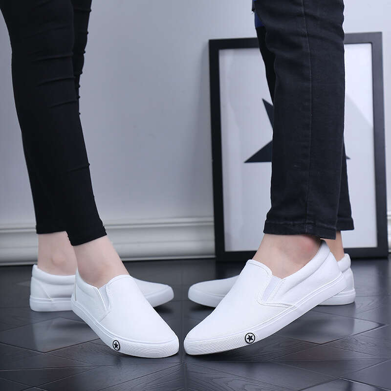 Three Times Vulcanized Rubber Couple White Slip-On Canvas Men and Women Nurse Safety Old Beijing Men's Shoes