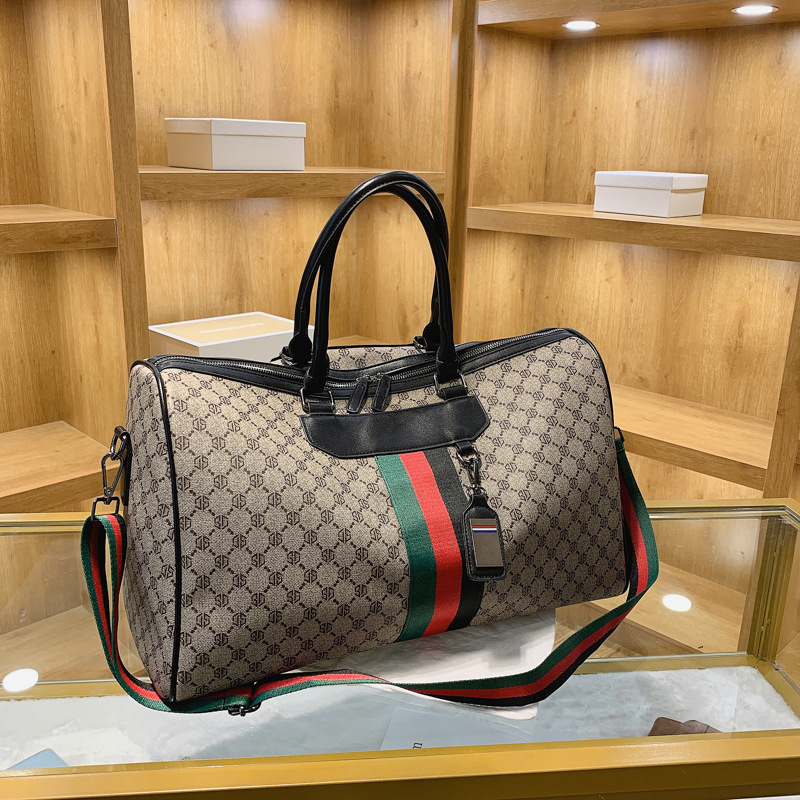 Fashion Tote Travel Bag Women's Travel Weekender Bag Large Capacity Handheld & Crossbody Monogram Print Versatile Shoulder Bag