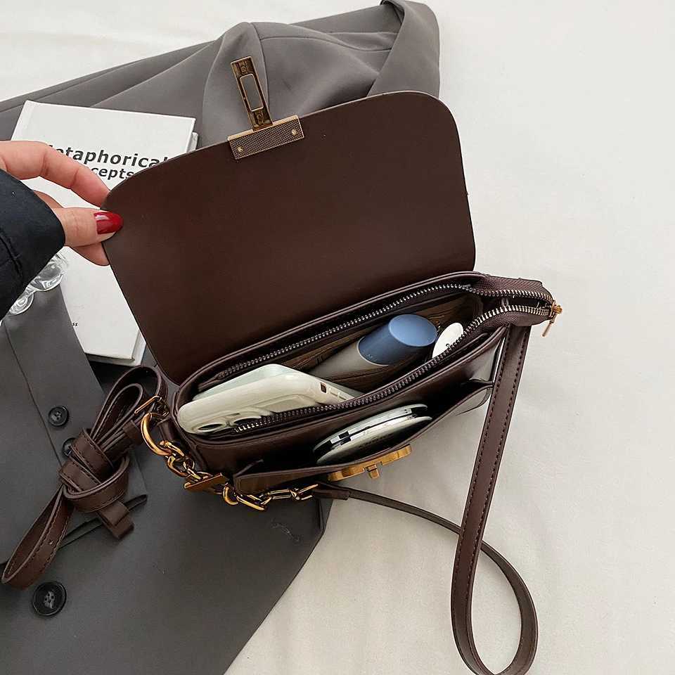 Small Pu Leather Bag Womens Fashion Lock Womens Crossbody Shoulder Sac Senior Handbag Underarm Bag Designer Y250719