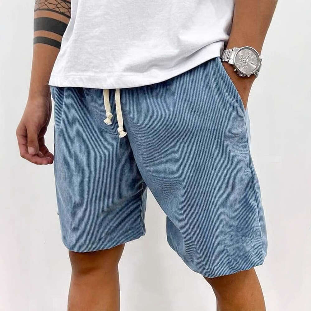 2025 New Men's Summer Casual Drawstring Corduroy Shorts