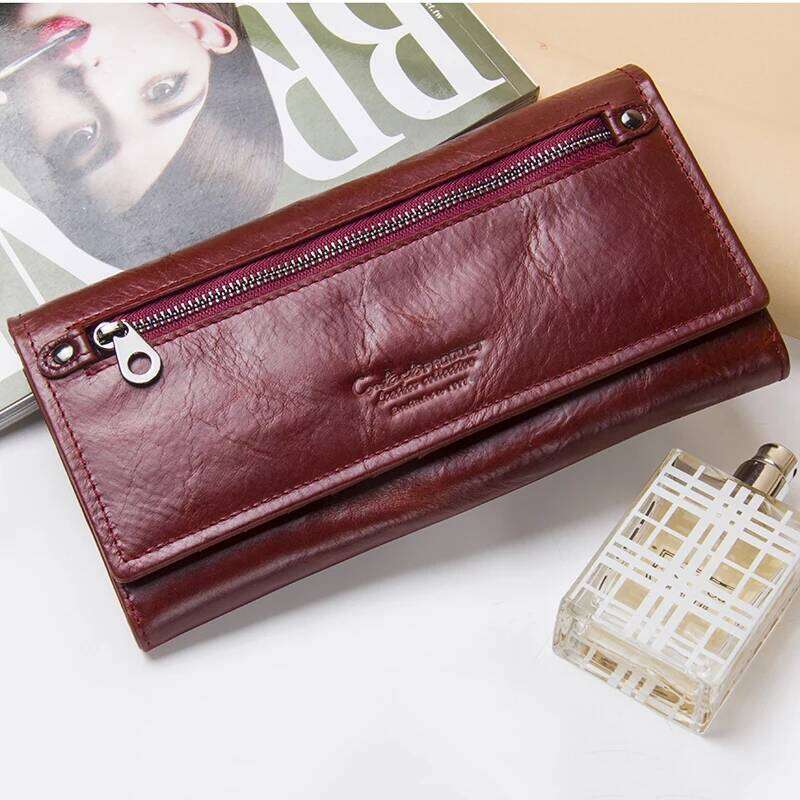 Coin Purse Long Wallet Female Famous Brand Card Holders Cellphone Pocket Genuine leather Women's Wallets High Quality