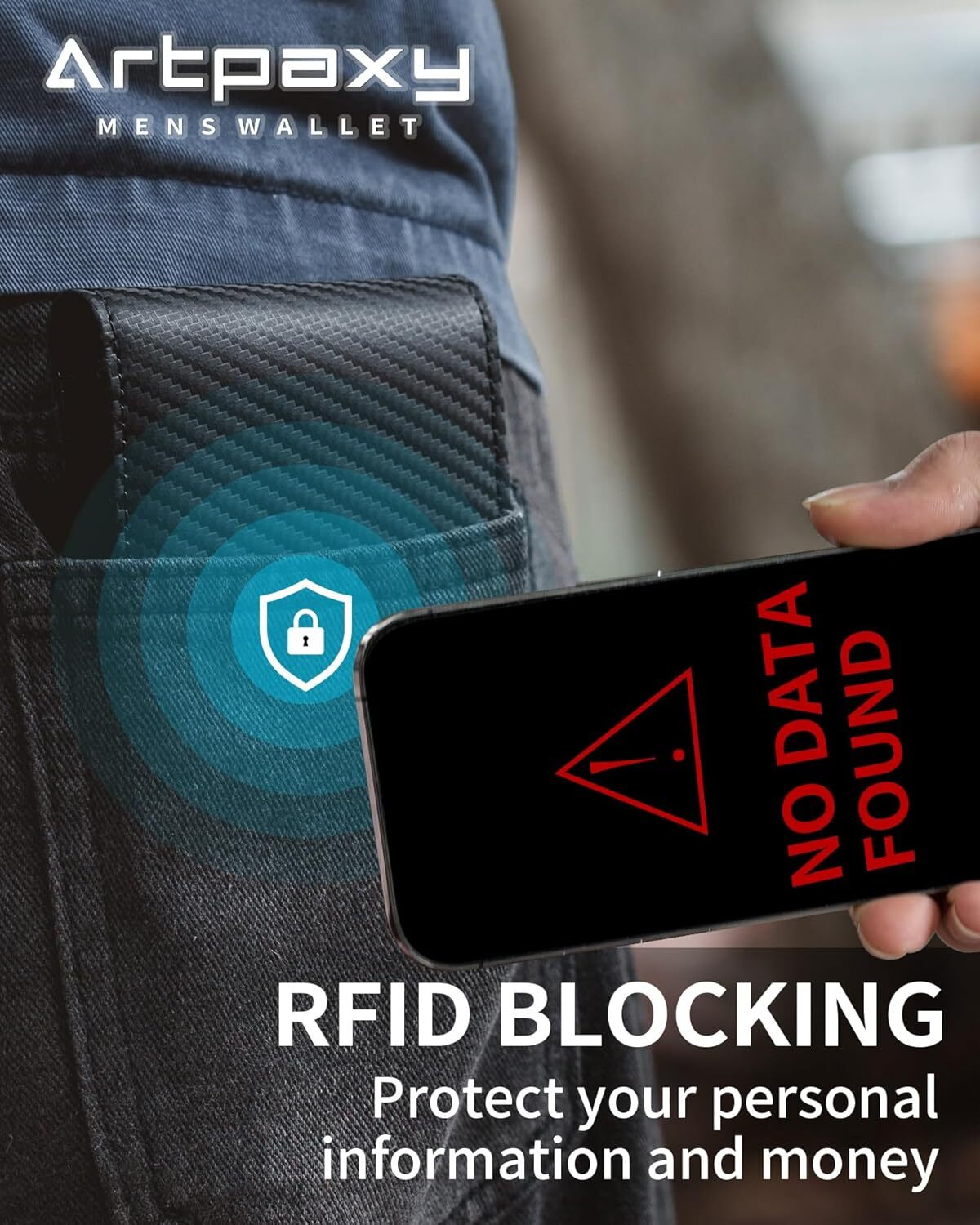 YMX 672 445 Artpaxy Mens Genuine Leather Bifold RFID Blocking Wallet for Men with ID Window 13 Card Holders 2 cash pockets 1 Gift Box