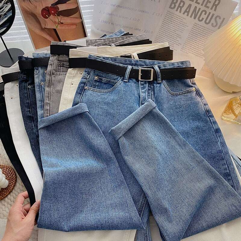 Harem Jeans Women, Summer Thin High-Waisted Loose Straight-Leg Cropped for Petite Figures, Slimming Carrot Dad Pants