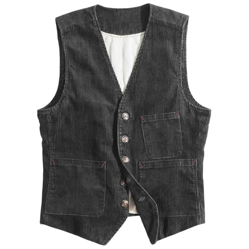 Mens Vintage Corduroy Vest Sleeveless VNeck Waistcoat for Casual Party Wear | Dress Suit Gilet Retro Style Slim Fit Bre 250707