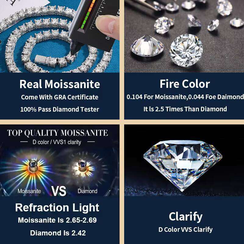 VVS D Moissanite Sterling Sier Cuban Bracelet Hip-Hop Style Cross Chain 6mm 8mm 10mm 12mm 16mm 18mm Sizes