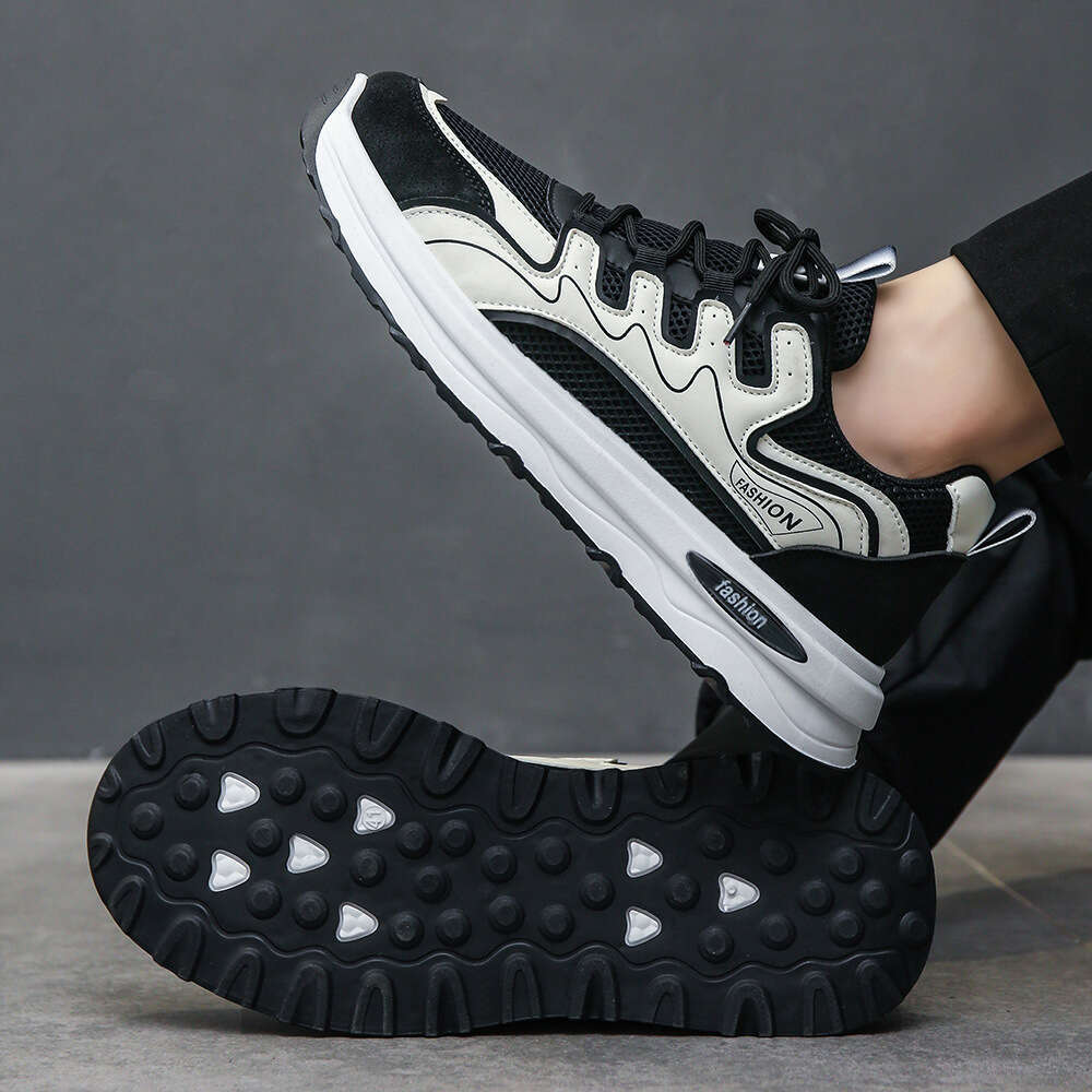 Summer Sports Mesh Agan New Breathable White Student Korean Style Trendy Running Men's Shoes