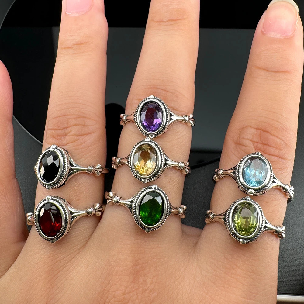 Exquisite S925 Silver Ring Natural Colored Ore Amethyst Jade Womens Ring Jewelry Womens Open Ring Sparkling Wedding Accessorie 250716