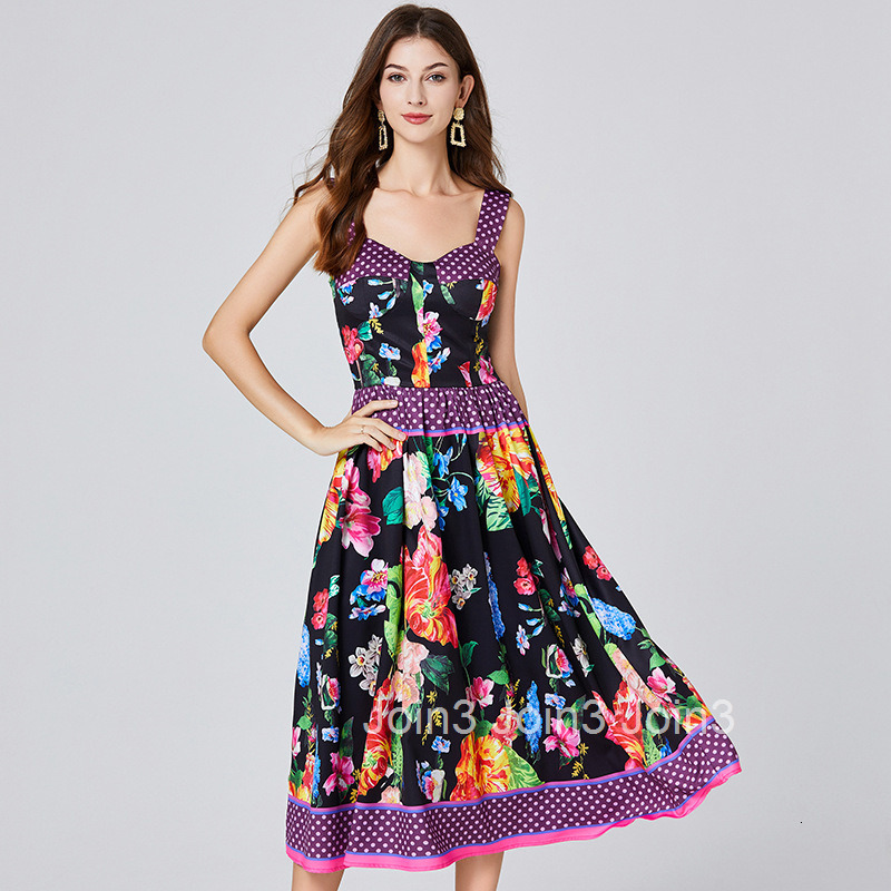 645 Summer New Womens Printed Three-Dimensional Strapless Camisole Dress with Elastic Back and High Waist Skirt