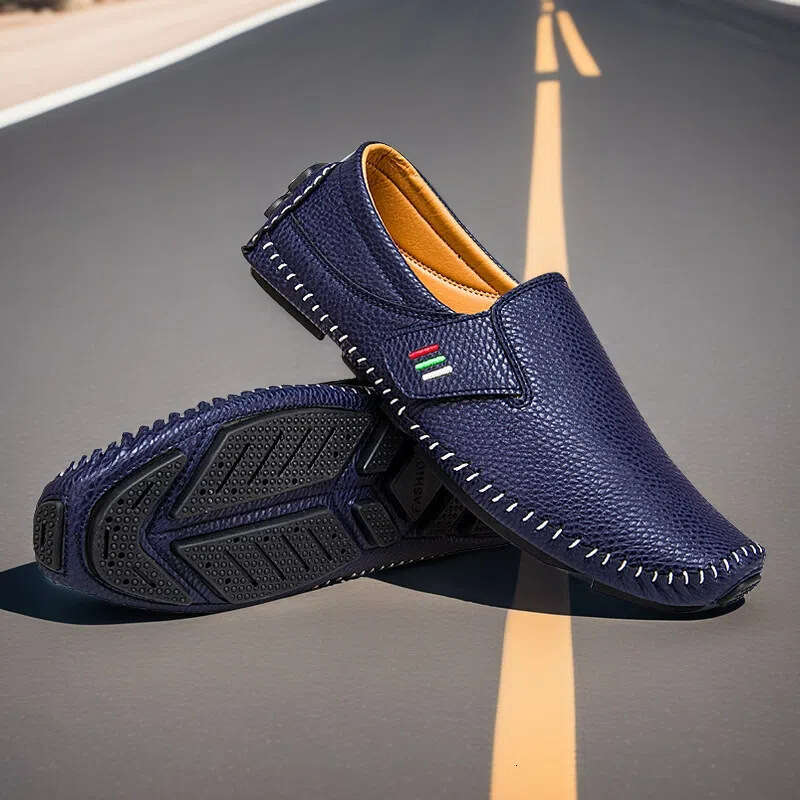 Foreign Trade Handmade Stitched Mark Line Loafers Extra Large Casual Men's Shoes