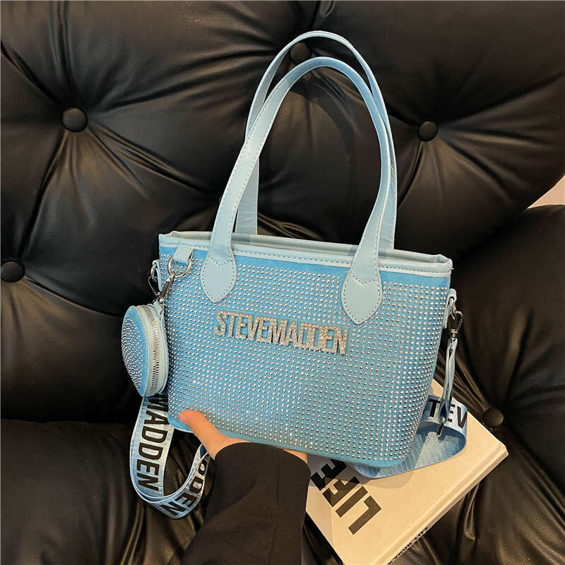 Niche Bags Fashion Simple Trendy Rhinestone Letter Handbag 2024 New Style Textured Crossbody Bag