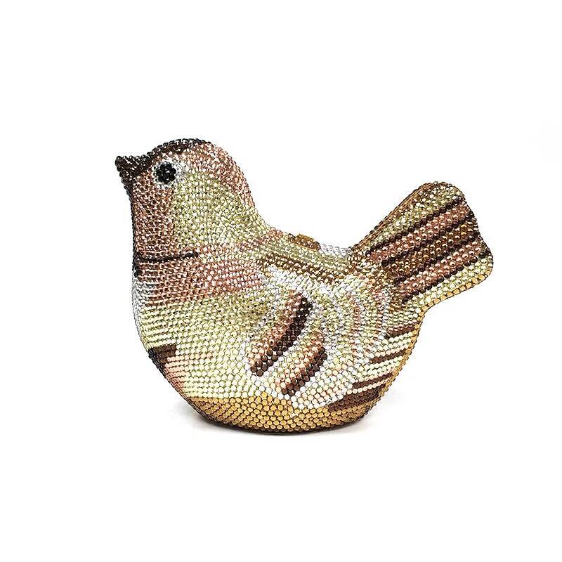 Special Ladies top design Bridal wedding women evening party dias cute bird full crystal clutches purses