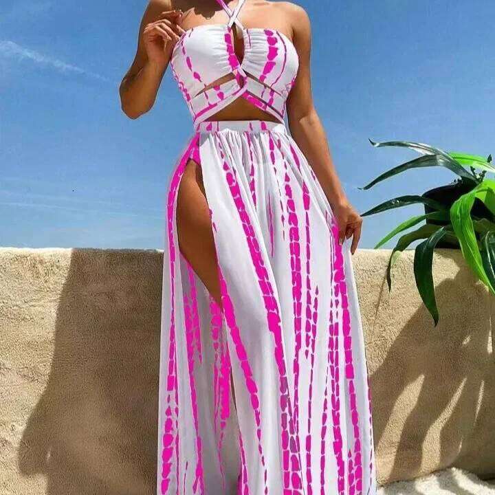 New Hot Sale Of The Season Women's Bikini Swimsuit Three-Piece Set Printed Separate Design Swimming Costume Female Fashionable B