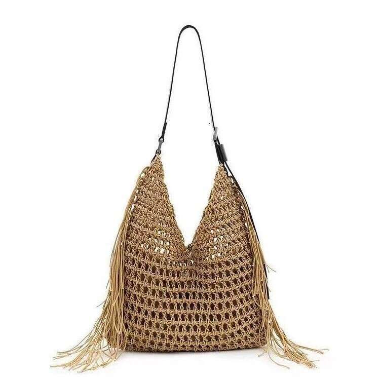 New Tassel for Women Handwoven Beach Commuter Ladies Shoulder Versatile Large Capacity Tote Bag