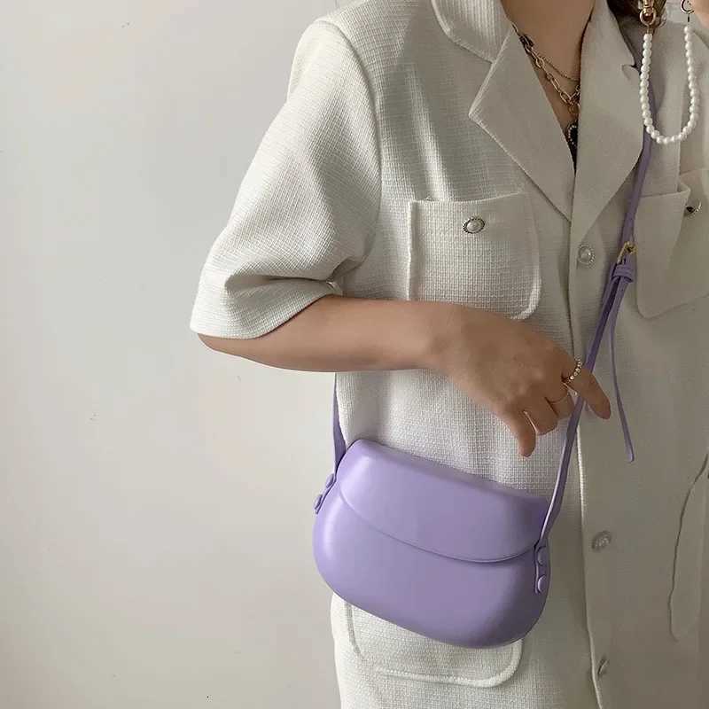 Candy Color Women Saddle Shoulder Bag Portable Female Clutch Purse Handbags Crossbody Bag Fashion Ladies Small Messenger Bags Y250719