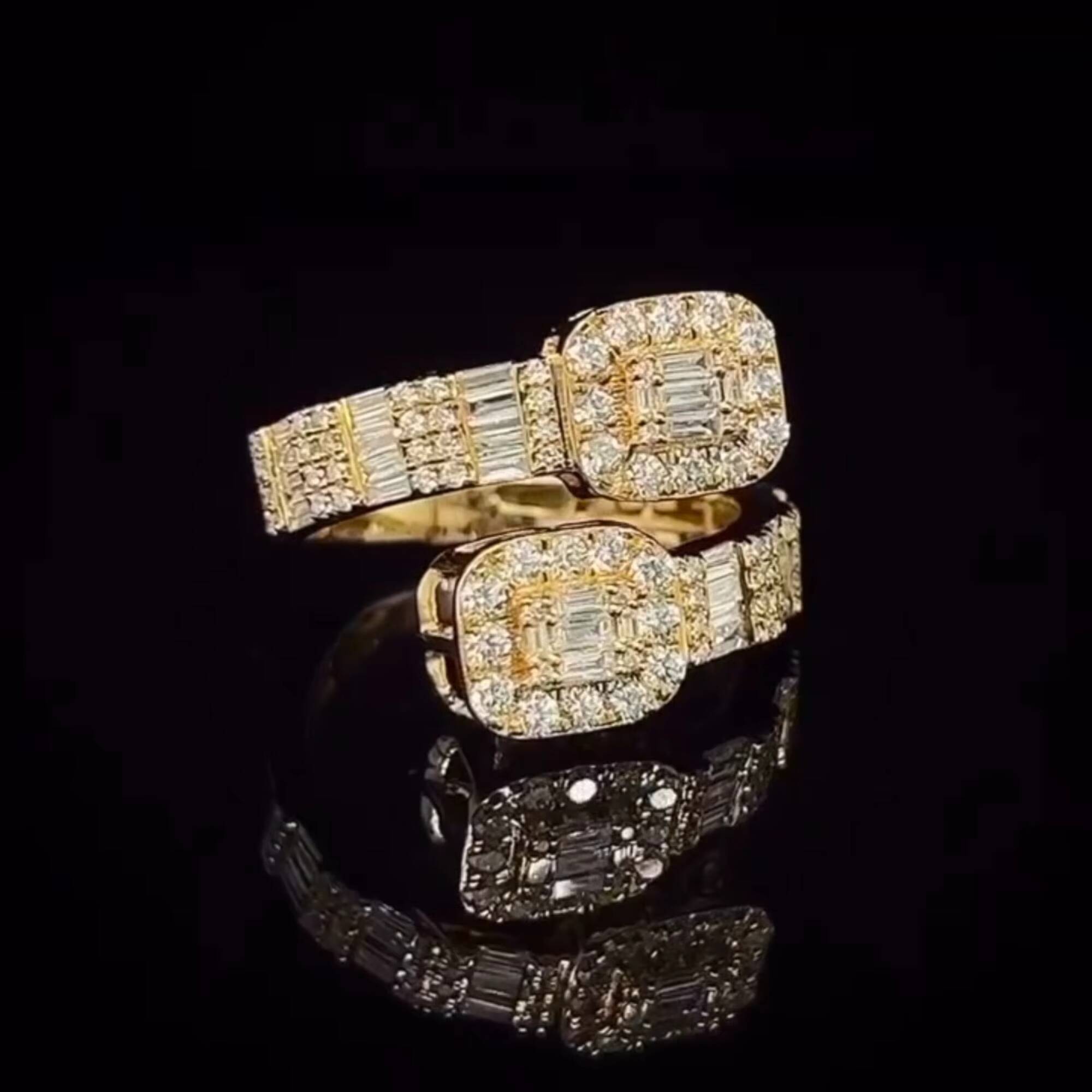 Custom Design Available Hip Hop Round Cut 925 Silver Rings Iced Out Jewelry Men Engagement Moissanite Hip Hop Rings