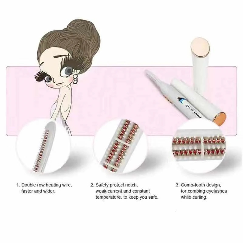 Electric Perm Eyelash Curler Portable Heated Eyelash Curler Quick Heating Natural Eyelash Curler Long Lasting Makeup Tools 250716
