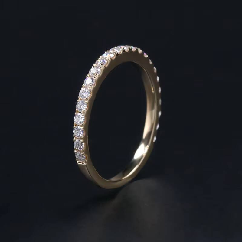 Customized 14K Solid Gold Jewelry 9k 10k 18k Yellow Gold DEF VVS-VS Lab Grown Diamond Eternity Ring for Wedding Engagement