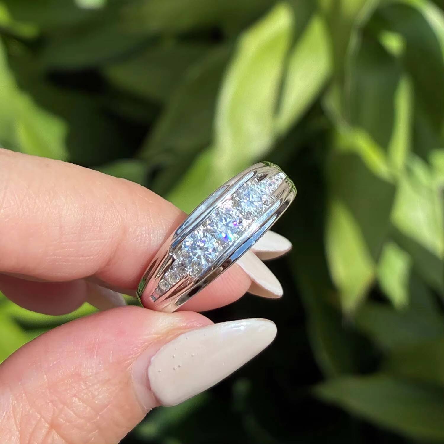 High Quality Bands 1.3 Carats Iced Moissanite Stone Wholesale Popular Rapper 925 Silver Moissanite Ring for Woman and Men