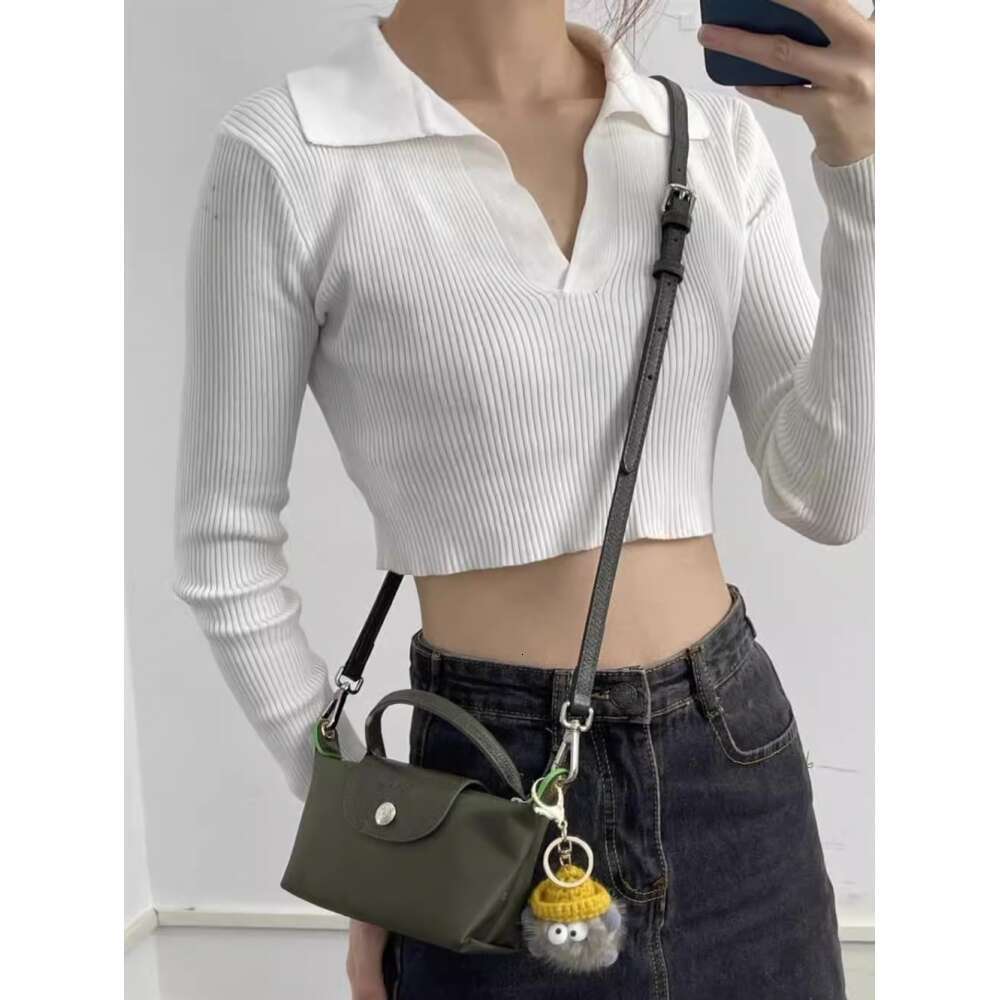 French High Edition Dragon Embellished Dumpling Short Handle Tote Bag Mini Crossbody Women's Coin Purse