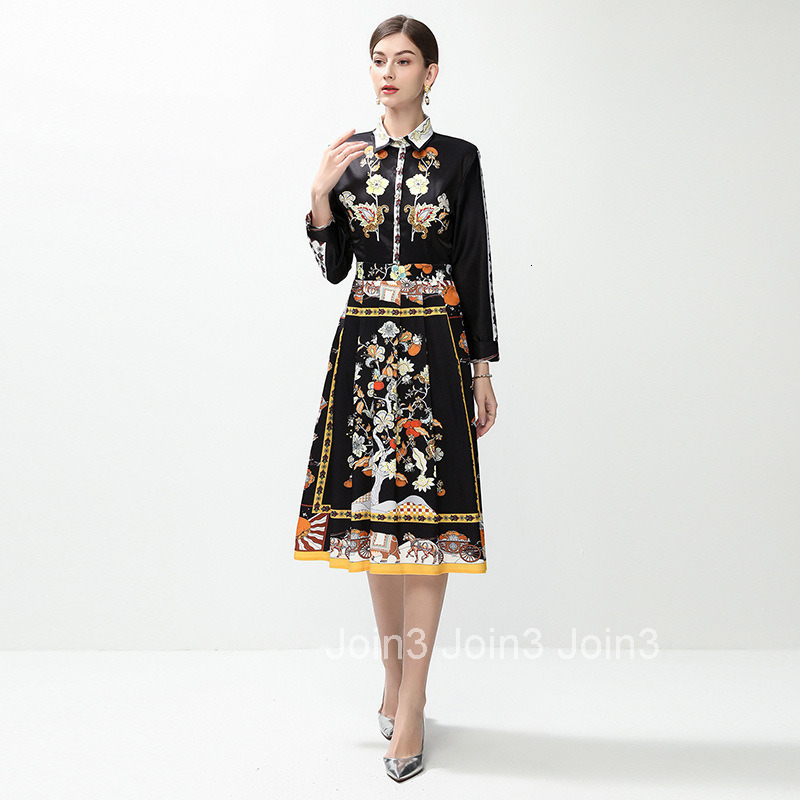 6087 Fashion Versatile Waist-Cinching Slimming Positioning Printed Dress