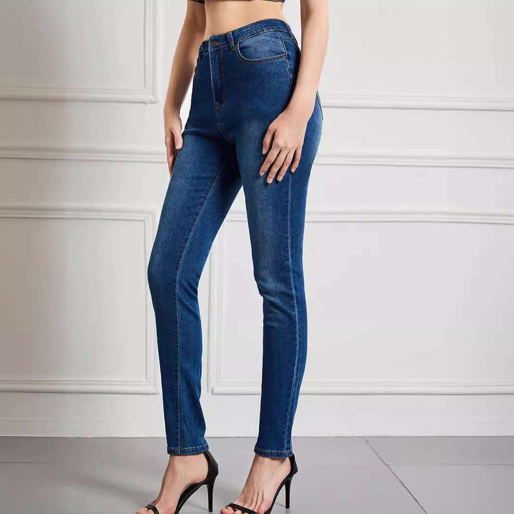 2025 Jeans Slim Fit Waist High Elasticity Skinny Plus Size Women's Basic Pants