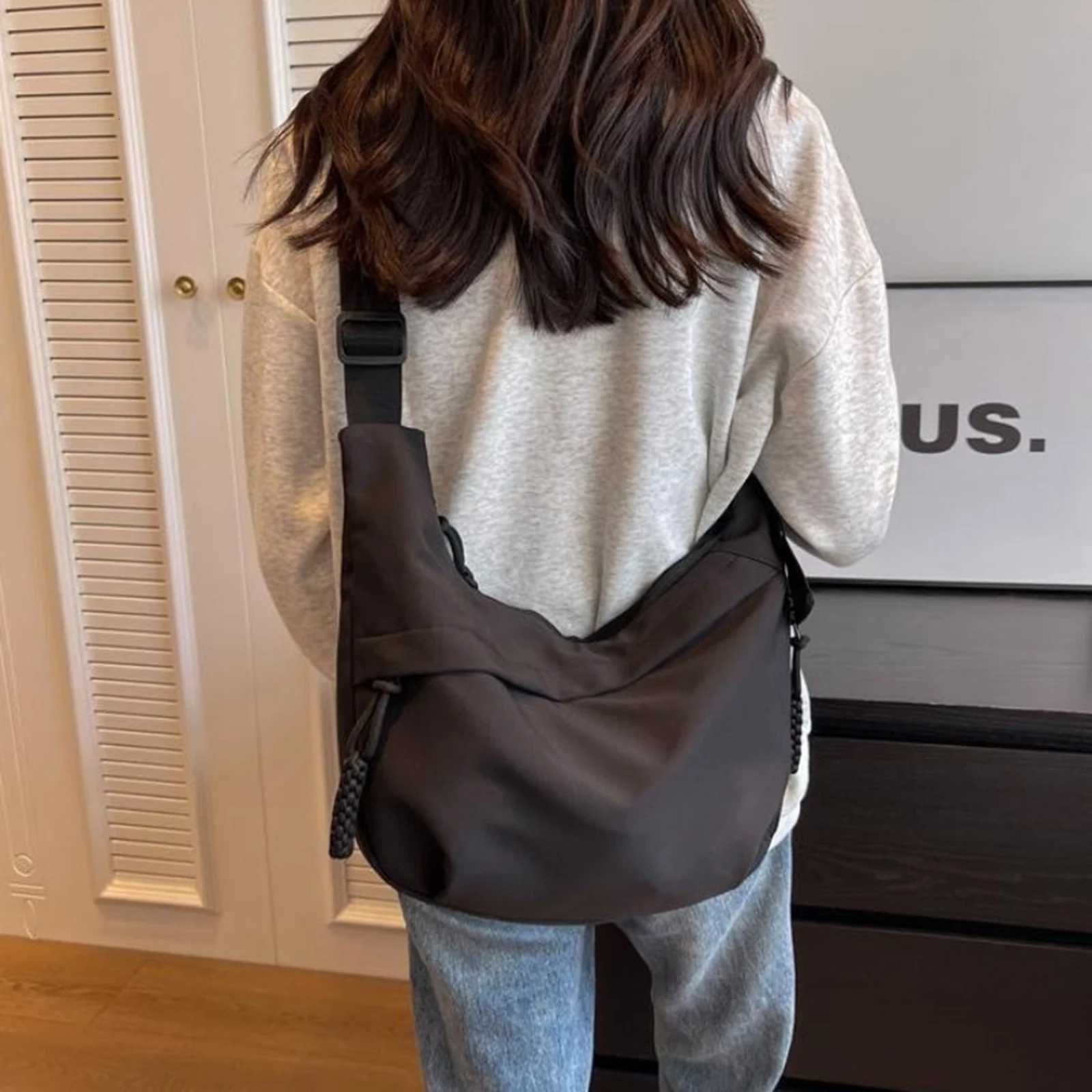 Casual Canvas Crossbody Bag for Women Designer Black/White/Red Shoulder Bags Large Capacity Tote Men Travel Shopping Bag 2025 Y250719