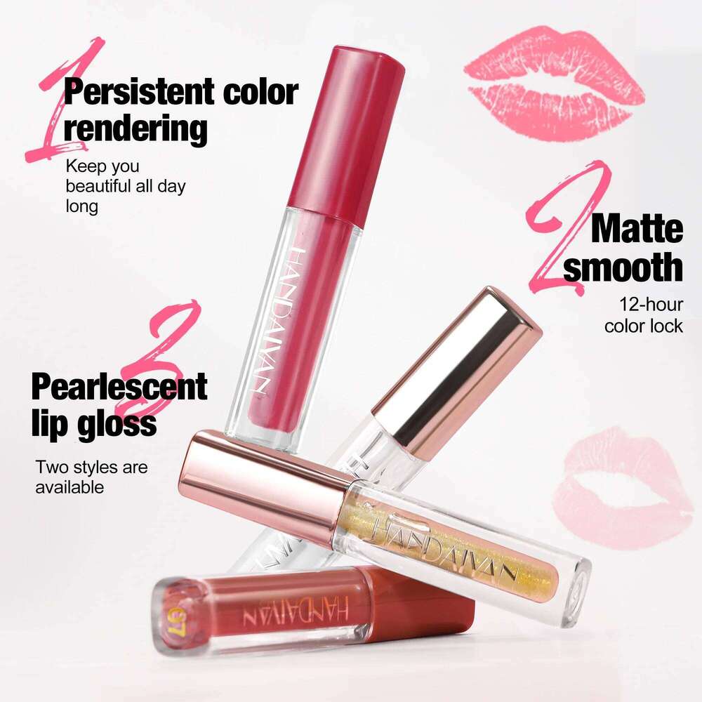 4pcs Veet gloss Liquid Lipstick Kit Easy Color Long Lasting Waterproof Tint Oil Non-Stick Makeup Lip Glaze Set X250720