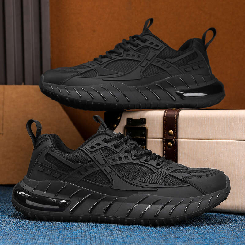 Men's Sports New Lightweight Soft Popcorn Sole Breathable Three-Layer Mesh Running Dad Shoes for Men