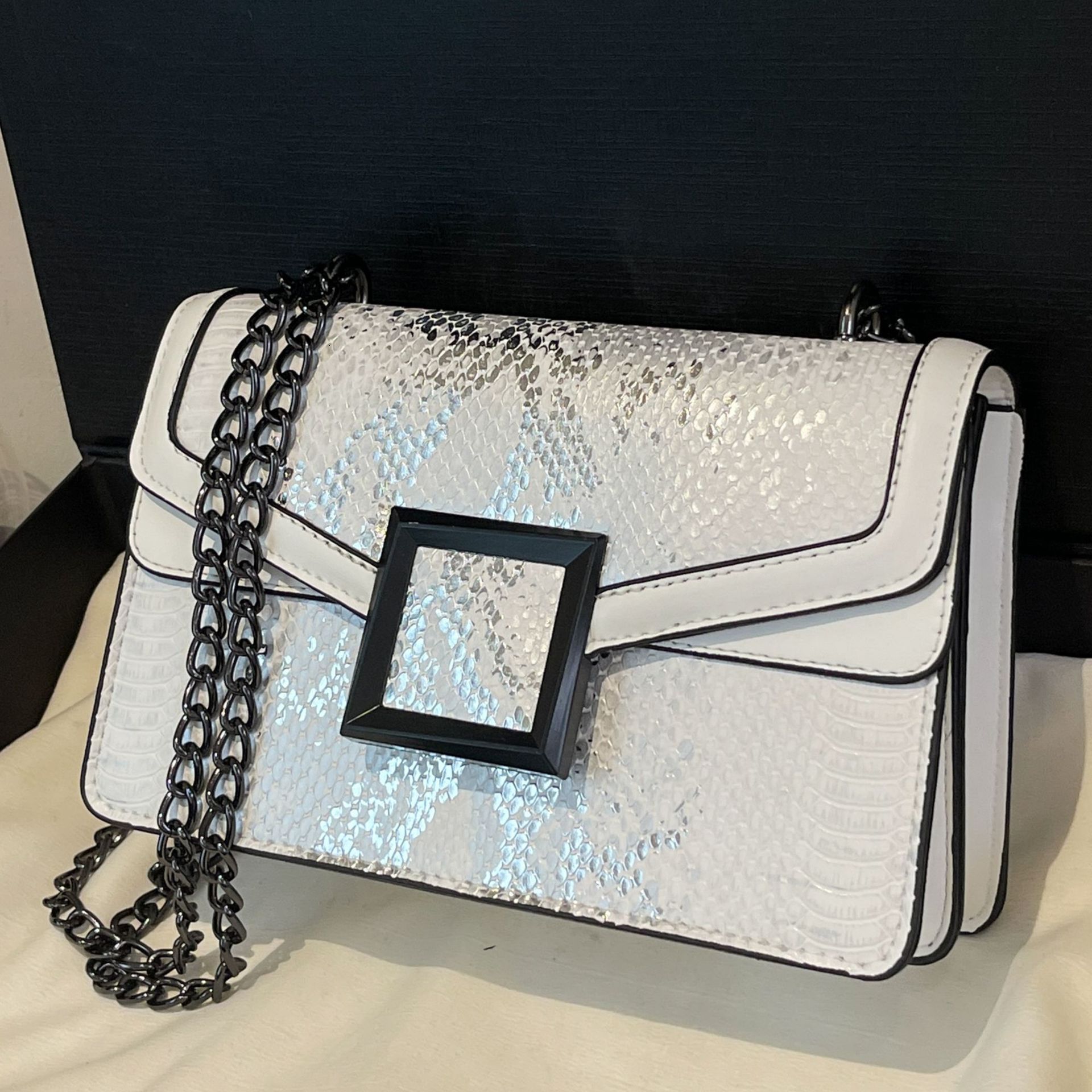 Luxury Brand Designer Bag Fashion Light Luxury Chain Small Bag For Women 2025 New Model High-Quality Texture Shoulder Bag Snake Skin Pattern Crossbody