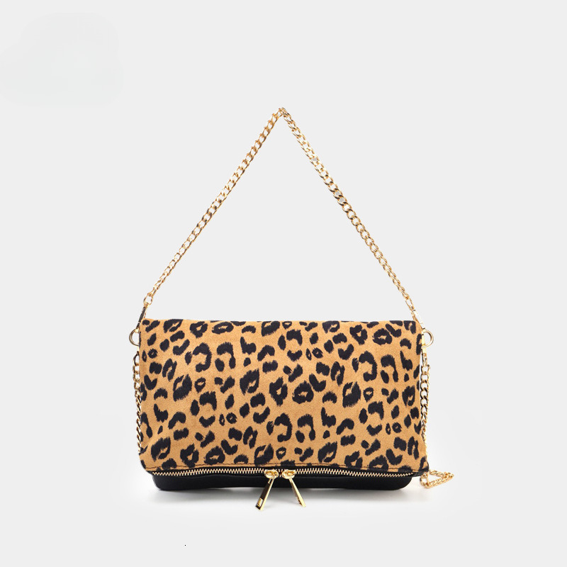 Summer new women's shoulder women's crossbody bag leopard print crossbody bag retro light luxury style armpit bag layered zipper bag new des