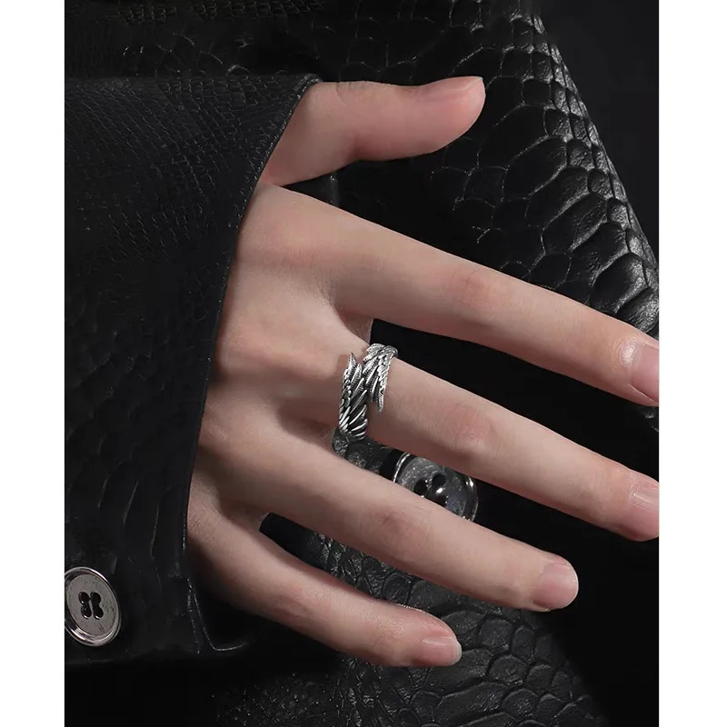 Retro Angel Demon Wings Creative Ring For Men Women Punk Gothic Open Handmade Unisex Jewelry Accessories Gift Lovers 250716