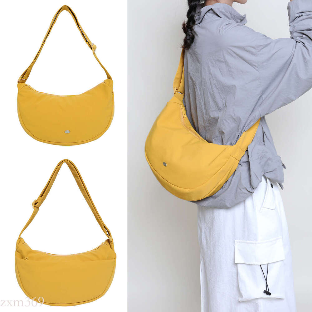 Nylon Dumpling Women Versatile Commuter Multi-Compartment Cloth Moon Unisex Casual Crossbody Bag for Men