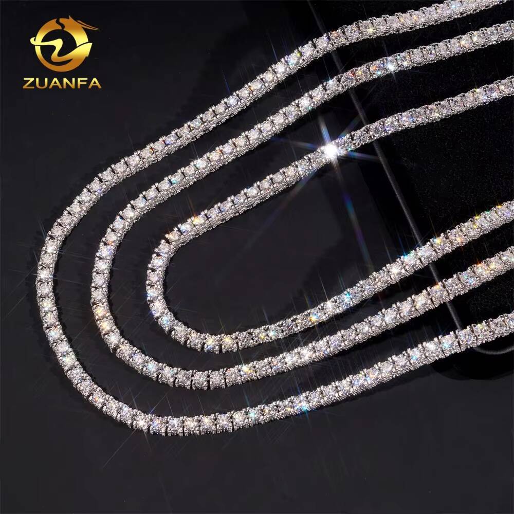 5mm 6.5mm Custom GRA Certificate VVS Moissanite Diamond-Studded Side Iced Out Tennis Chain 925 Silver Hip Hop Jewelry Link Chain