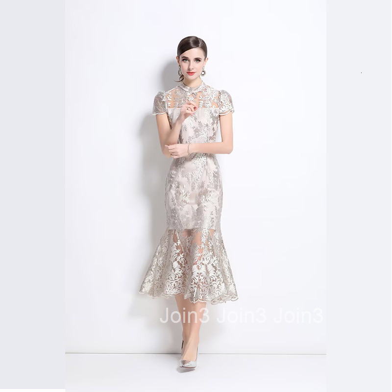 8067 French Style Mermaid Long Dress Elegant Socialite Party Gown Dress