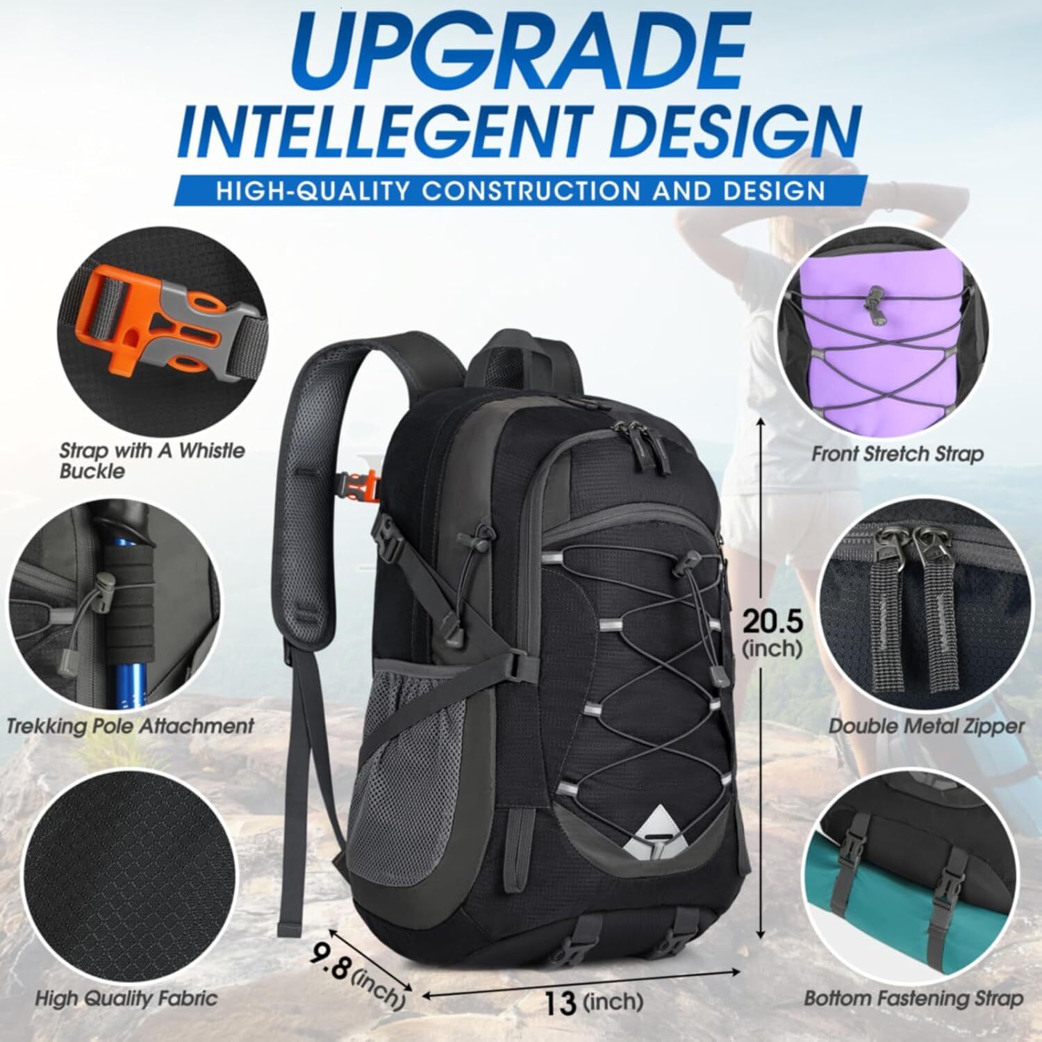 YMX 282 640 IGOLUMON 40L Packable Lightweight Camping Backpack Men Women Waterproof Hiking Outdoor Travel Daypack