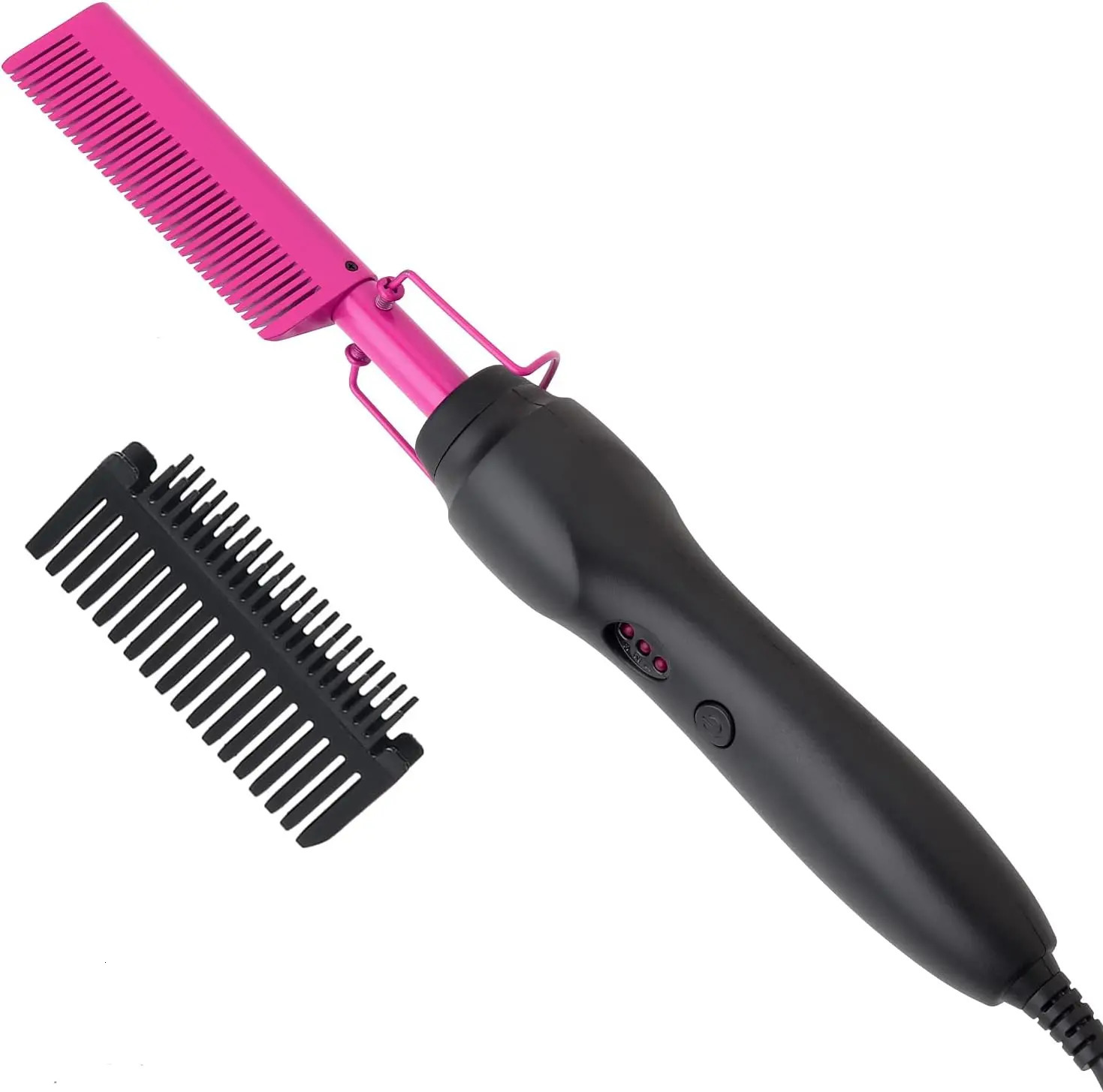 Electric Pink Comb Professional Fast Heating Styling Comb Hair Straightener Portable Anti-Scald Straightening Press Comb 250717