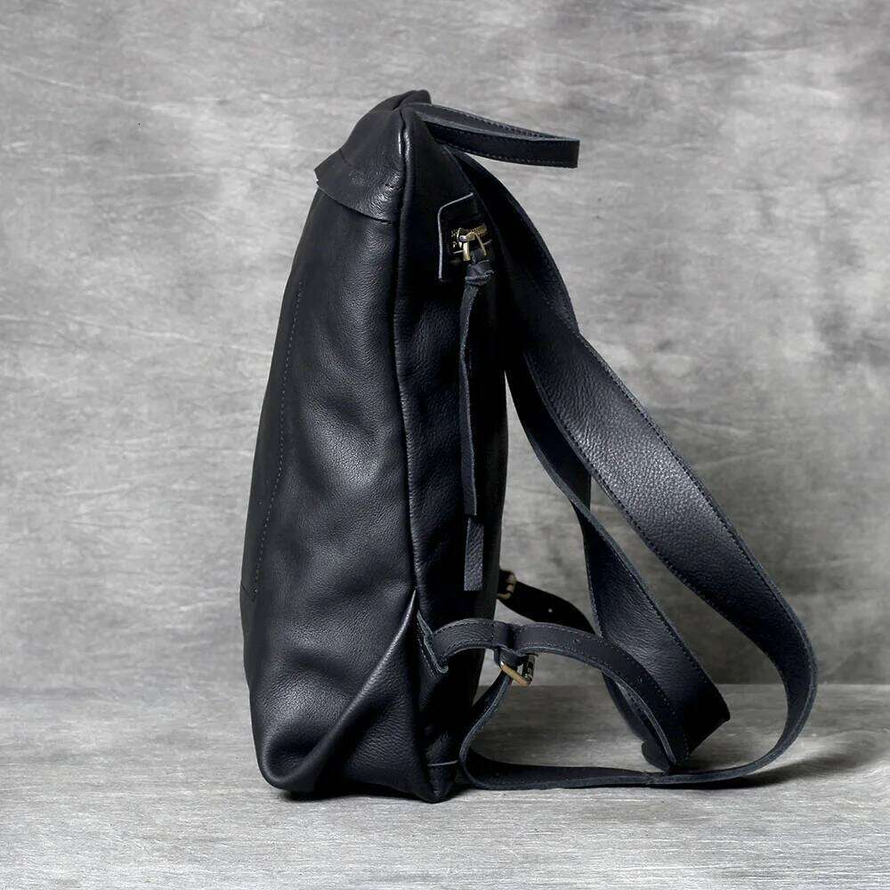 S.Worker Casual Genuine Backpack Full-Grain Cowhide Leather Laptop Shoulder School Bag Fashion