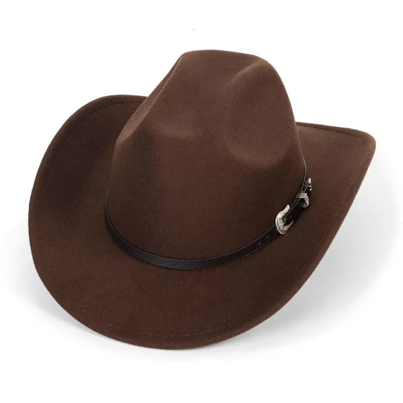 Western Cowboy Hat Wide Brim Western Cowboy Hat Womens Classic Roll Up Fedora Hat with Buckle Belt250724