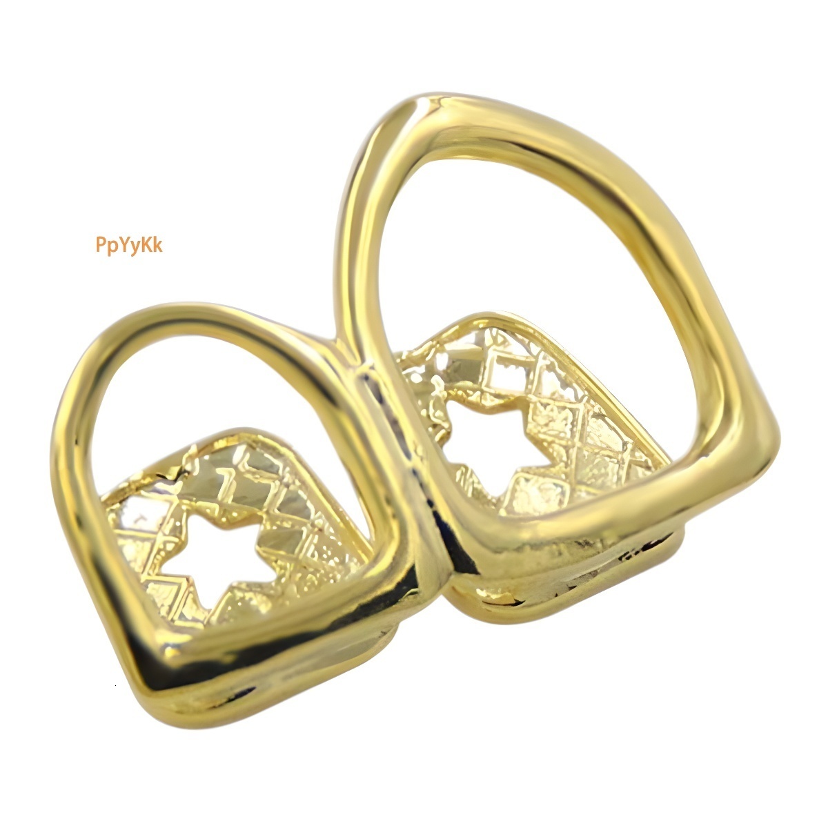 New Hip Hop Grillz Gold Plated Two Hollow Vampire Fangs Grillz Gold Grillz Single Tooth Prop Bling Bling