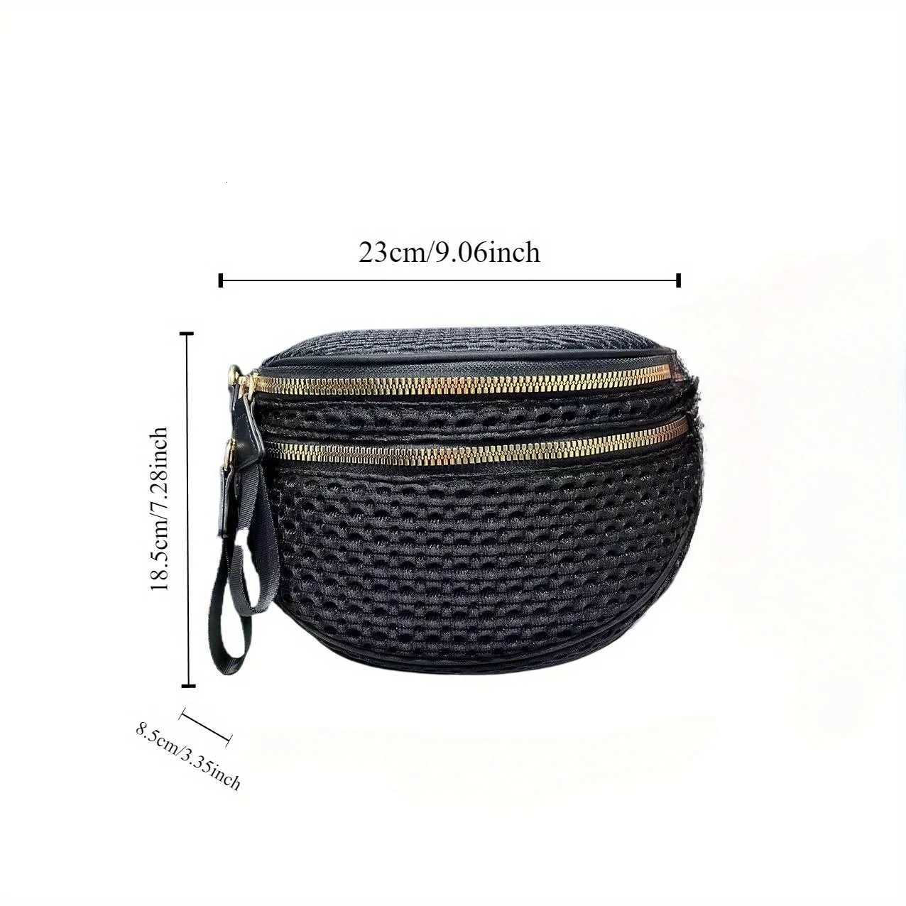 Ladies Fashionable Mesh Lightweight Crossbody Bag with Multiple Zippers Casual and Versatile Crossbody Single Shoulder Handbag Y250719