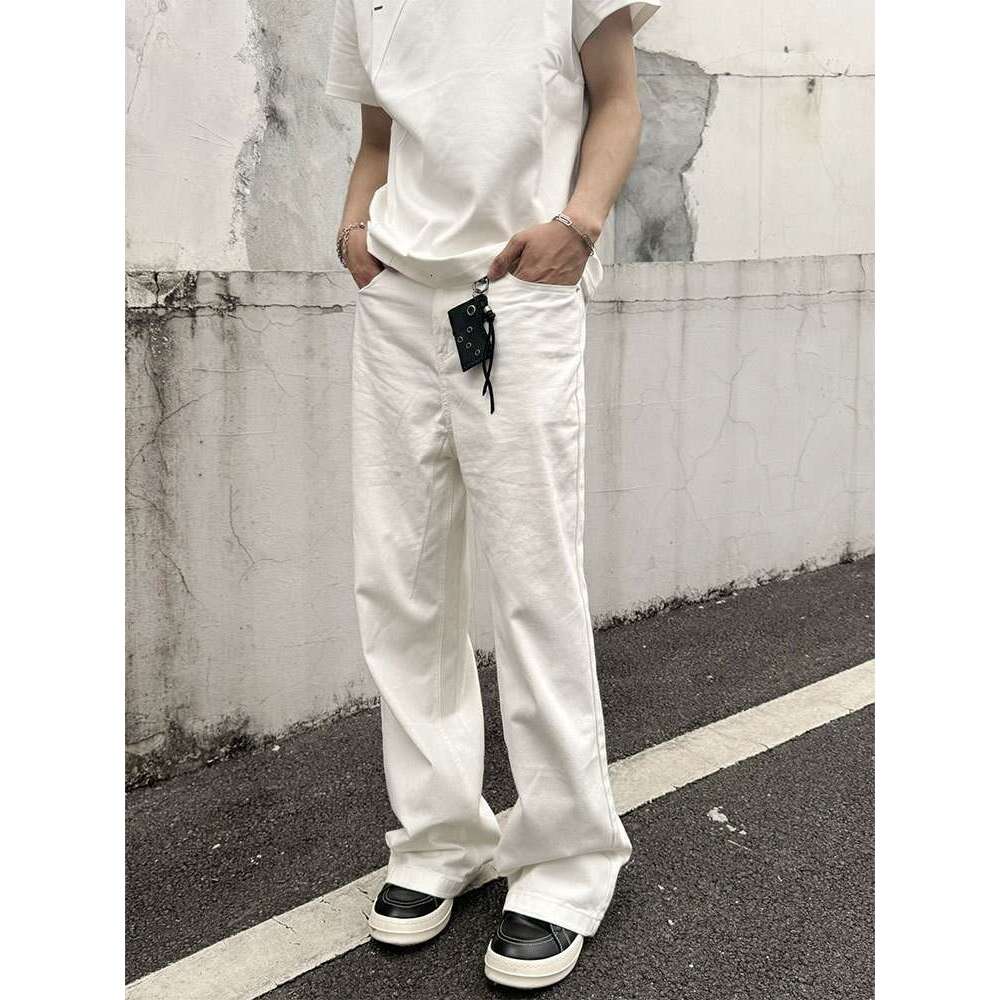 New Melard Washed Jeans for Men and Women, American Style Loose Fit, Post-Apocalyptic Brown Versatile Straight Pants Trend