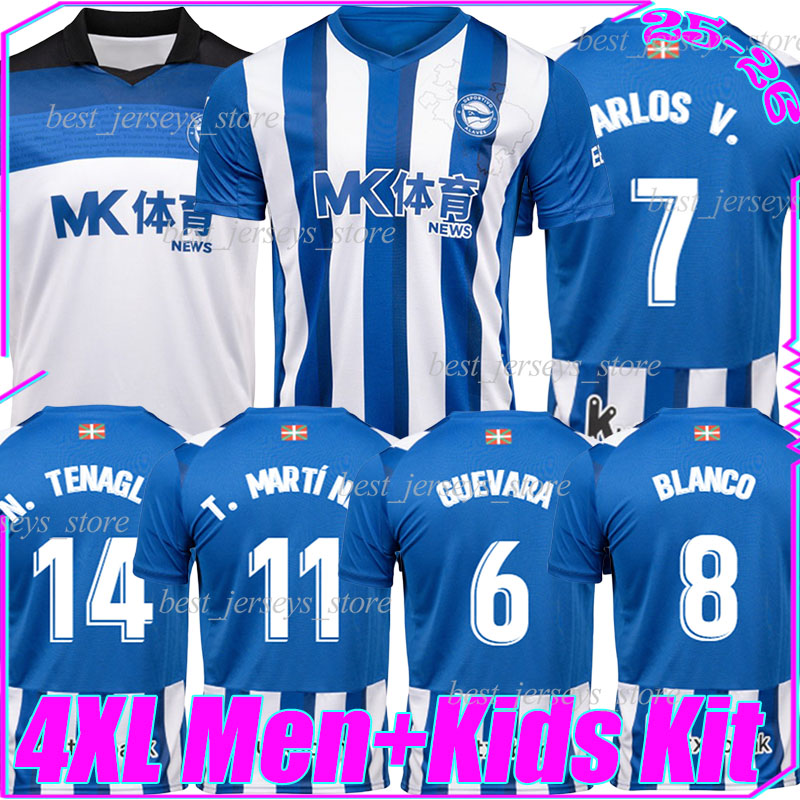 4XL 25/26 Deportivo Alaves soccer jerseys CARLOS V. CONECHNY T. MARTINEZ VILLALIBRE BLANCO GUEVARA PROTESONI GURIDI DIARRA GARCES men kids kit socks set football shirt