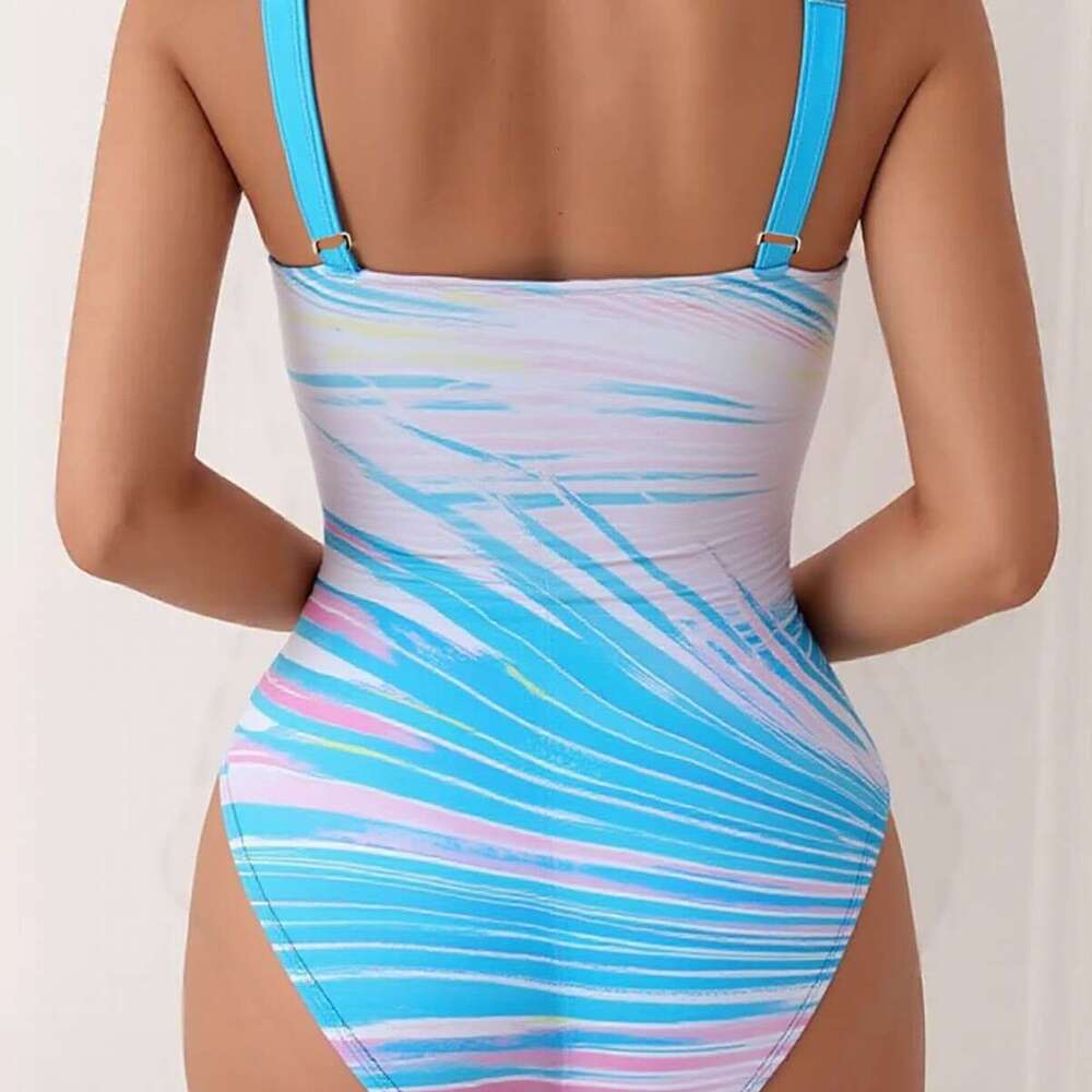 2025 New Cross Chest Bag High Waist Triangle Panty One-Piece Trendy Fashion Swimsuit