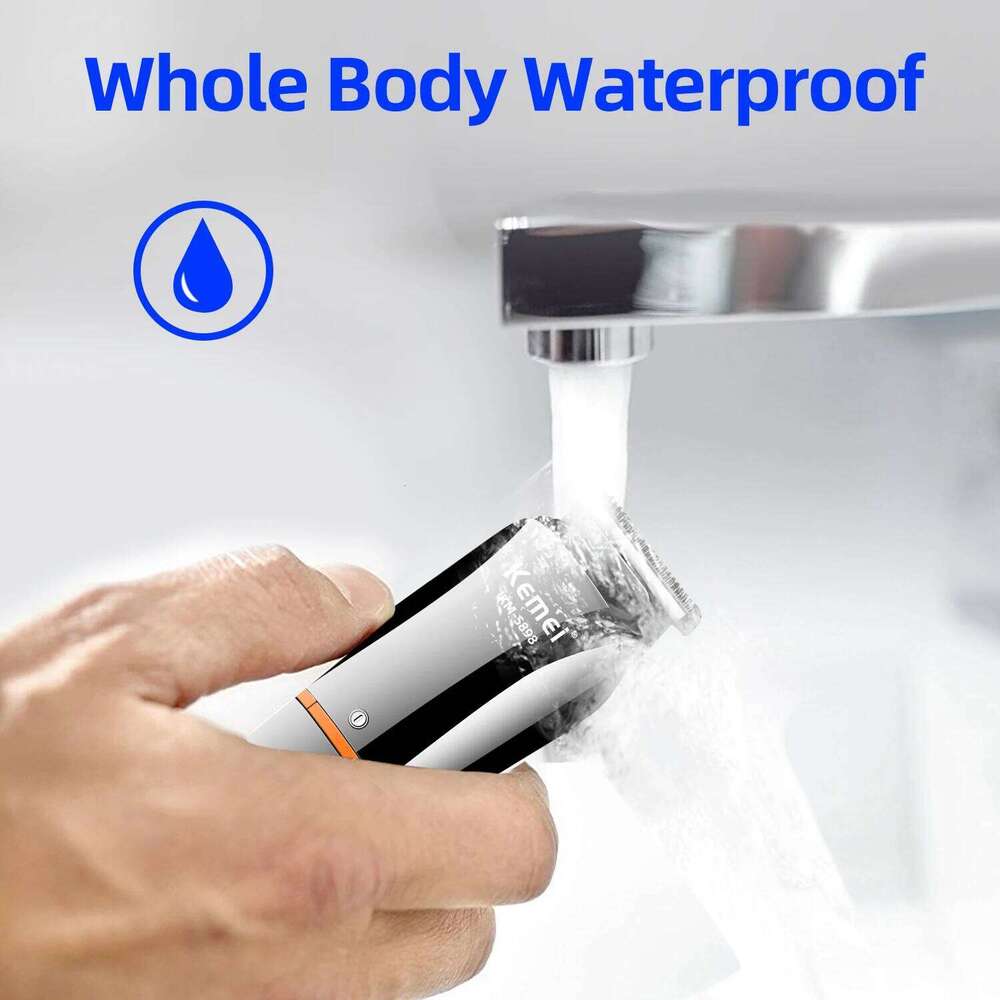 Kemei Waterproof 11 in 1 Men's Grooming Kit Electric Beard Cordless Razor Hair Clippers Rechargeable Nose Trimmer