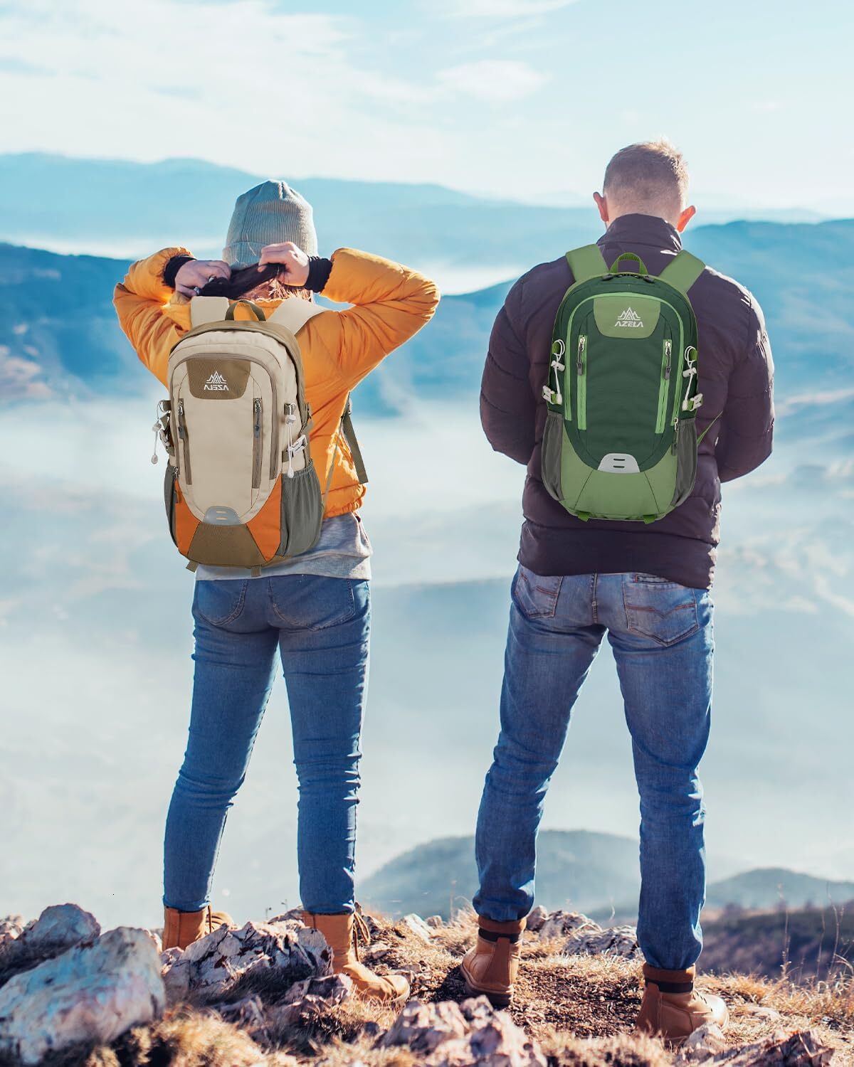 YMX 179 798 Outplea 20L Small Men Women, Multi-Pocket Travel Backpack, Reflective Hiking Daypack with Chest Strap, Rucking Backpack for Outdoor Sport,