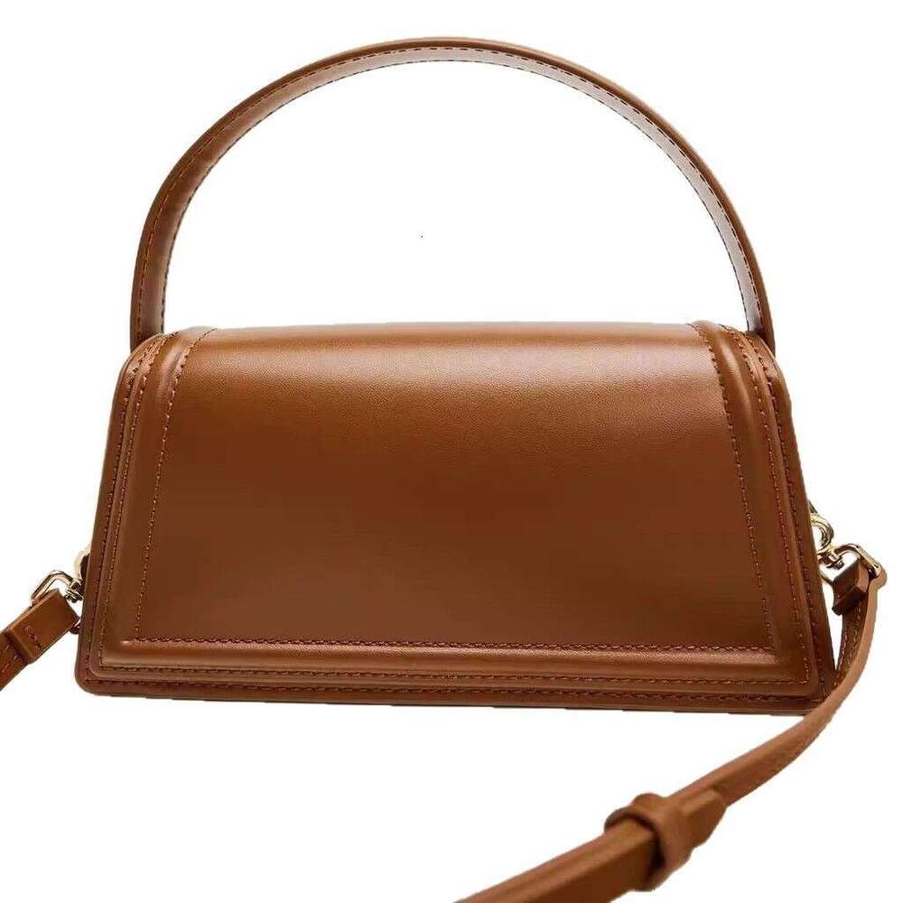 Leather Bag Bucket Bag Tote Bag Women S New Brown City Crossbody Handheld Shoulder Flap Small Square Bag Light Luxury